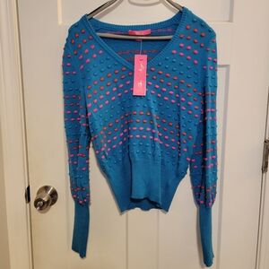 Lilly Pulitzer Blue and Pink Sweater